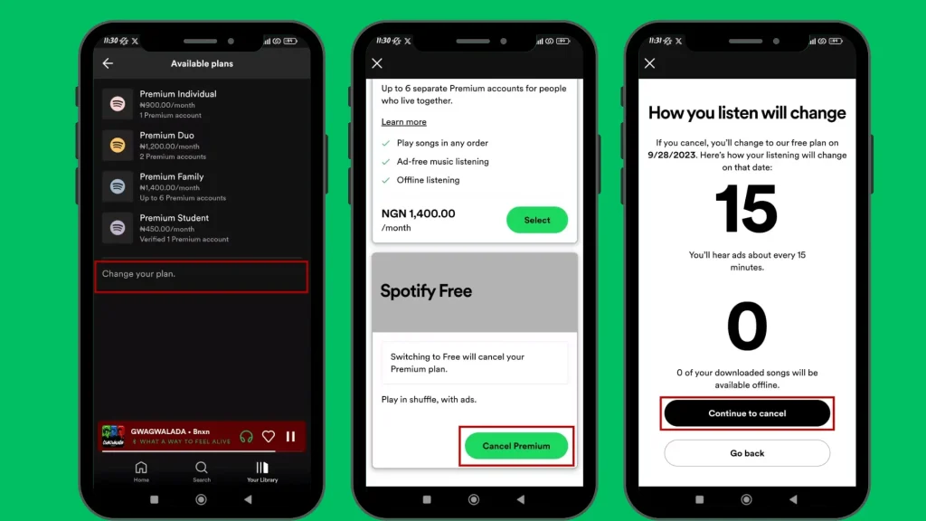 Remove Spotify premium on mobile (2)